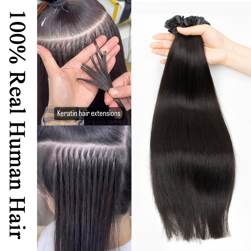Nail Art Ombre - VADES K Tip Hair Extensions Human