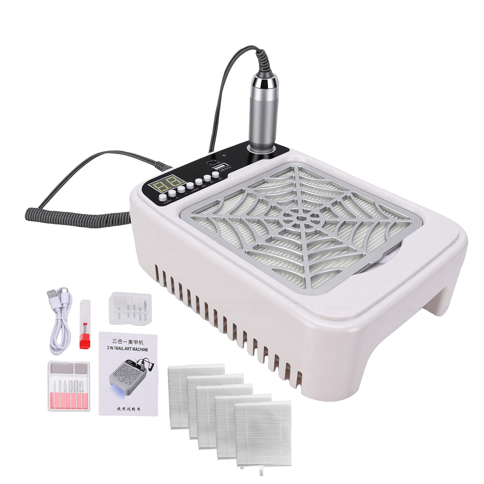 Nail Drill Machine - 3-in-1 Nail Drill Machine with Dust