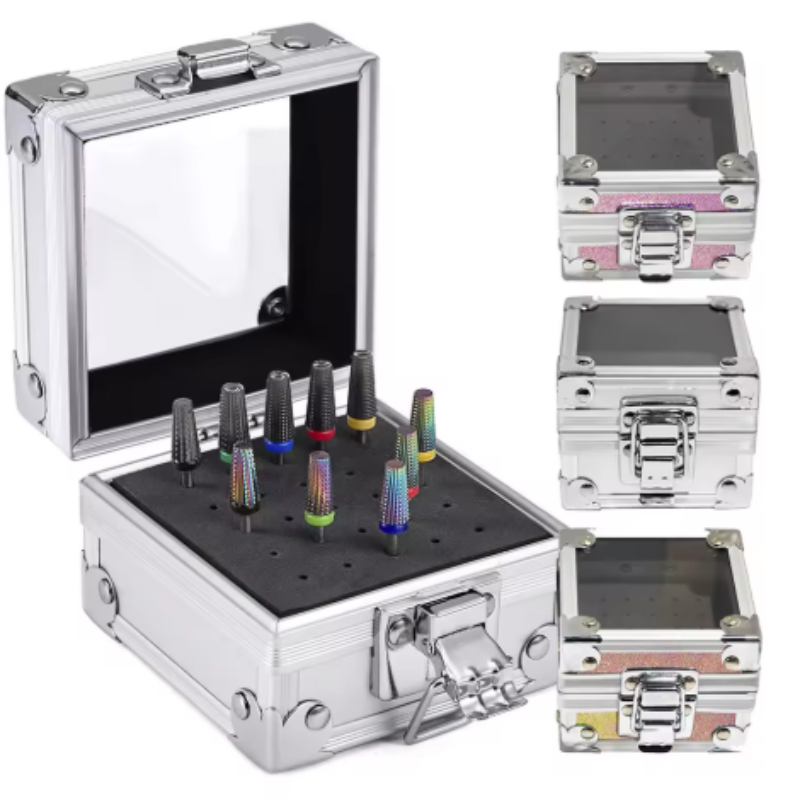 Nail Drill Machine - Nail Drill Bits Storage Aluminum Box