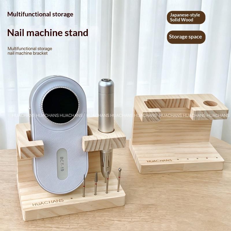 Nail Drill Machine - Portable Wooden Nail Drill Bits Holder