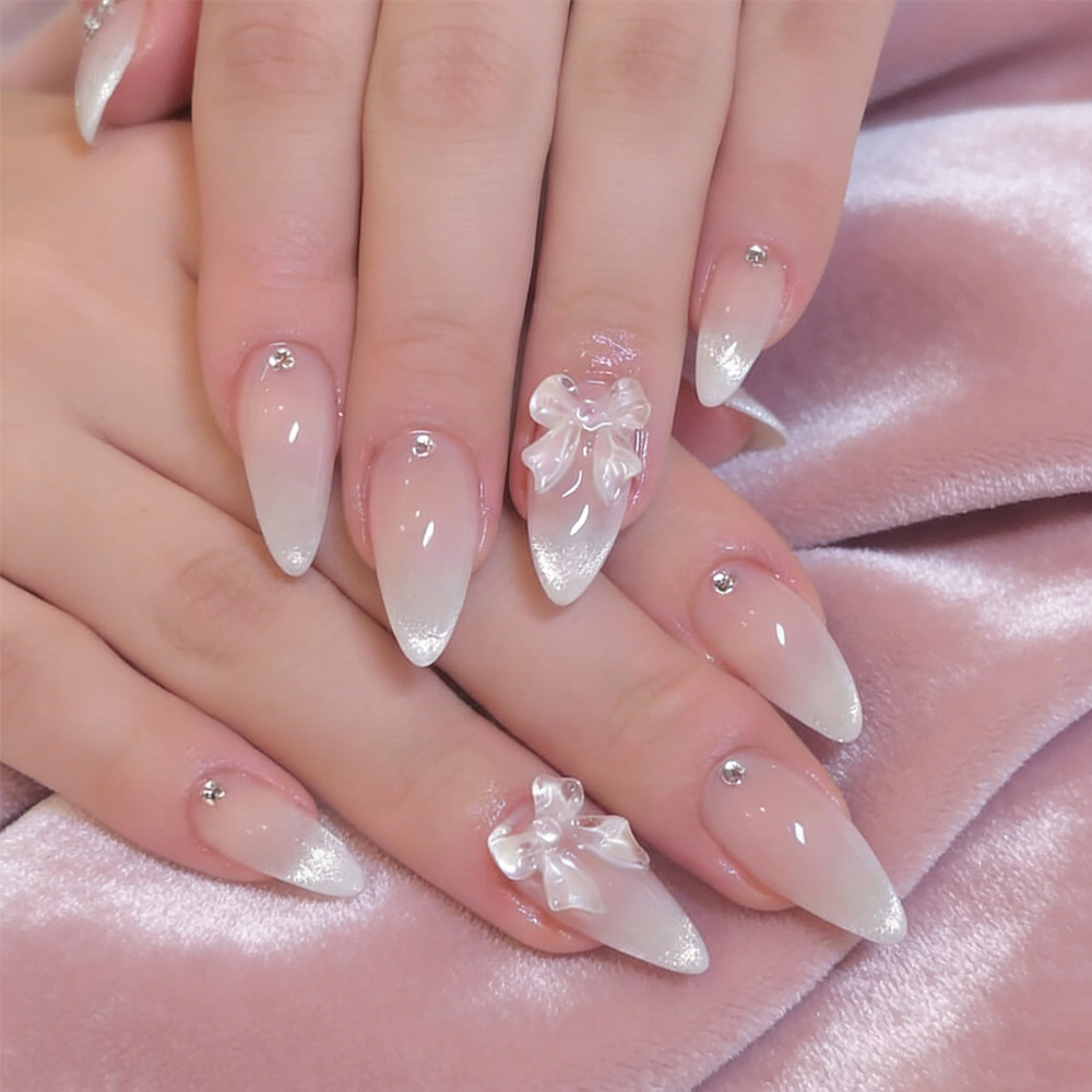 Nail Art Press On - 24Pcs Almond Pure Press On Nails