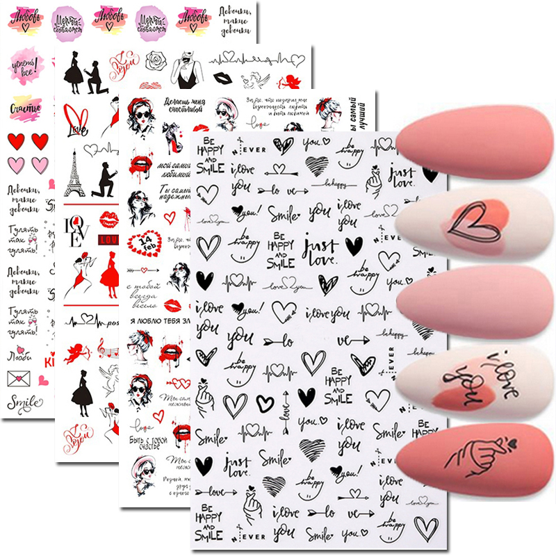 Nail Art Decals Love Hearts Le - Nail Art Valentines Day ulasan dan harga