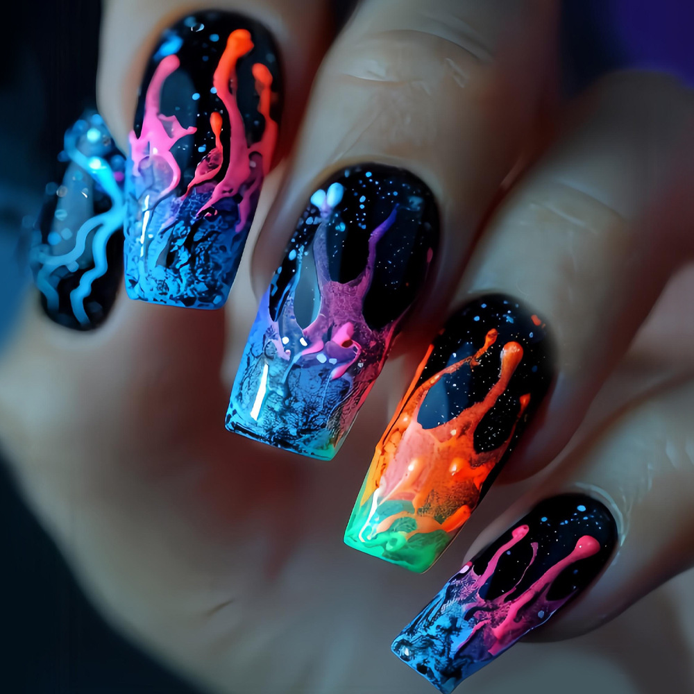 Medium fake nails for women gi - Nail Art Orange ulasan dan harga