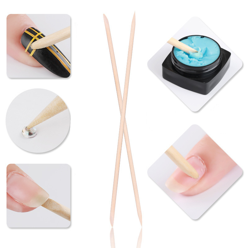 50/100 Pcs/Lot Wood Stick Cuti - Nail Art Orange ulasan dan harga