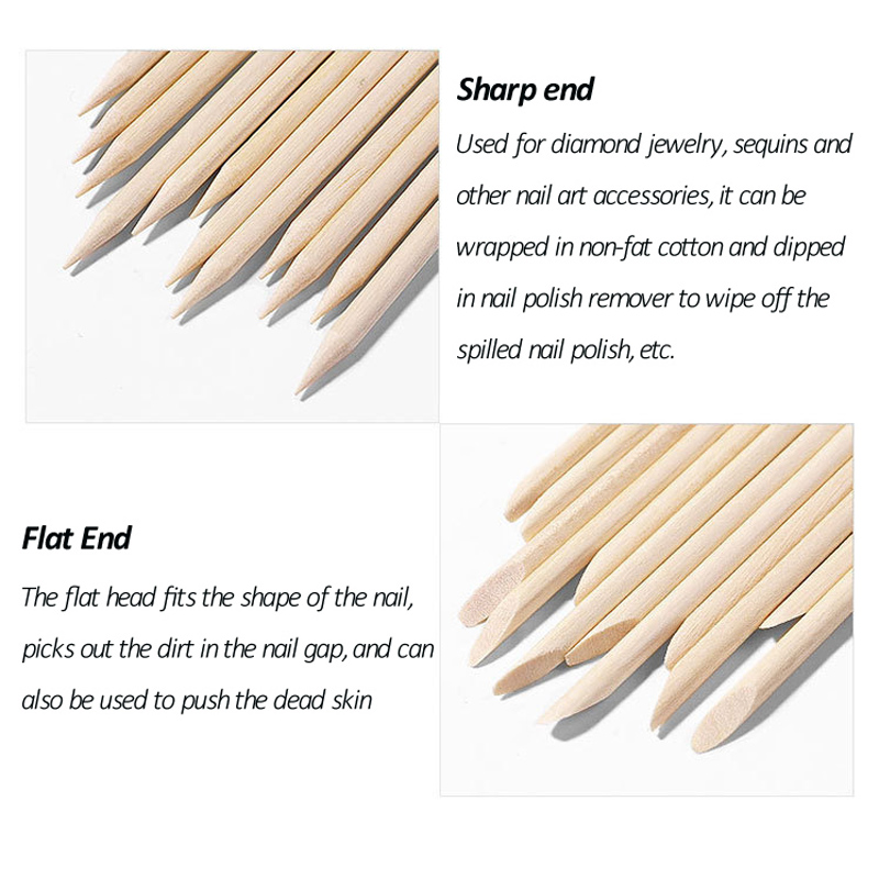 50/100 Pcs/Lot Wood Stick Cuti - Nail Art Orange ulasan dan harga