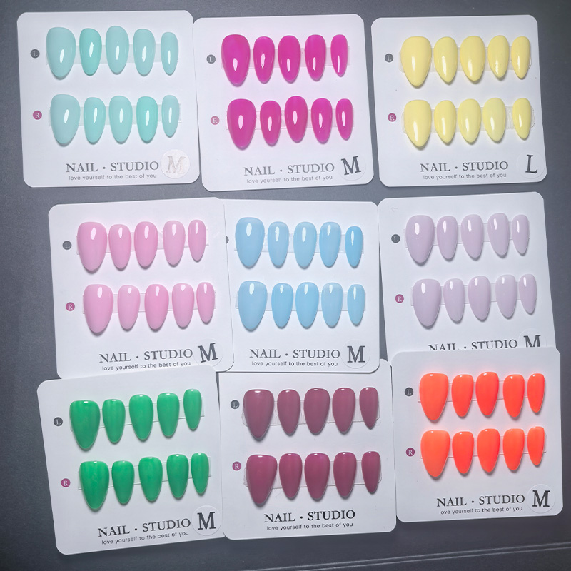 10pcs Almond Press on Nails Ha - Nail Art Orange ulasan dan harga