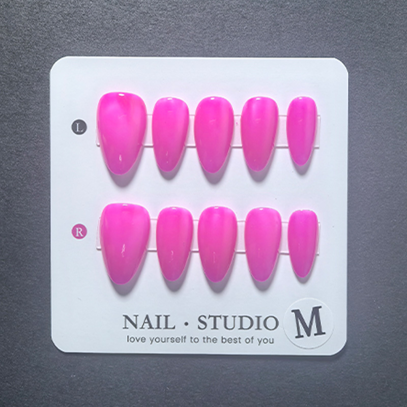 10pcs Almond Press on Nails Ha - Nail Art Orange ulasan dan harga