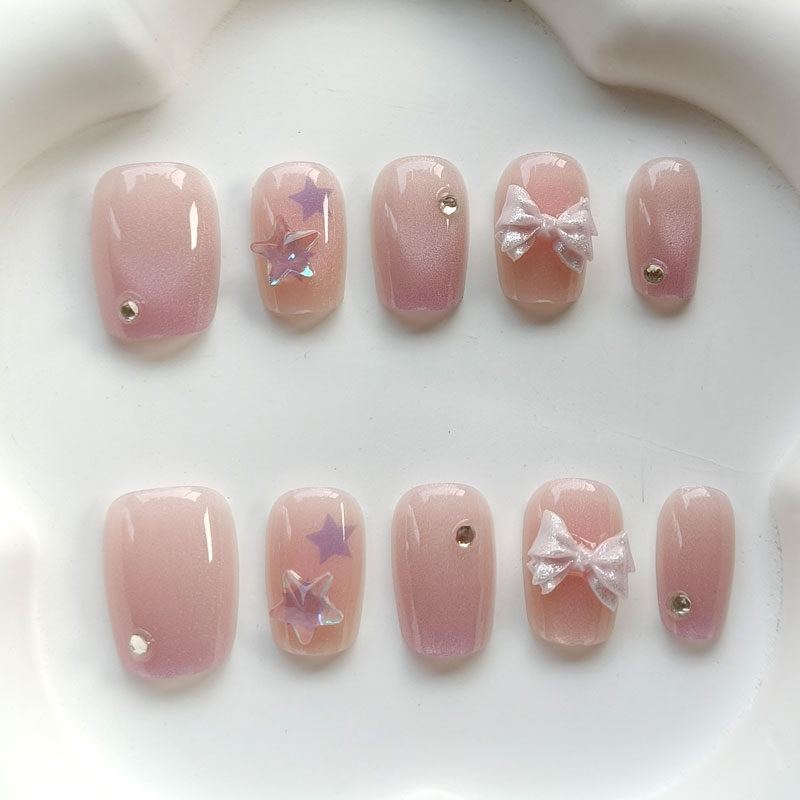 10Pcs Teenage Girl Fashion Cut - Nail Art Pink ulasan dan harga