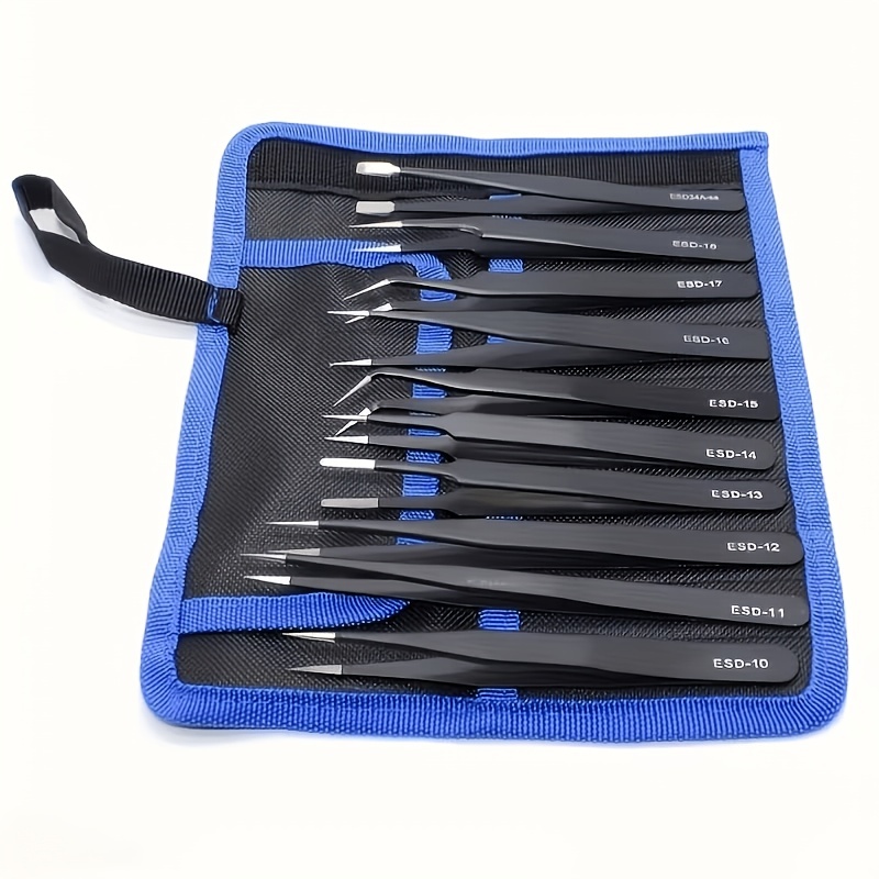 10Pcs Precision ESD Tweezers,  - Nail Art Ombre ulasan dan harga