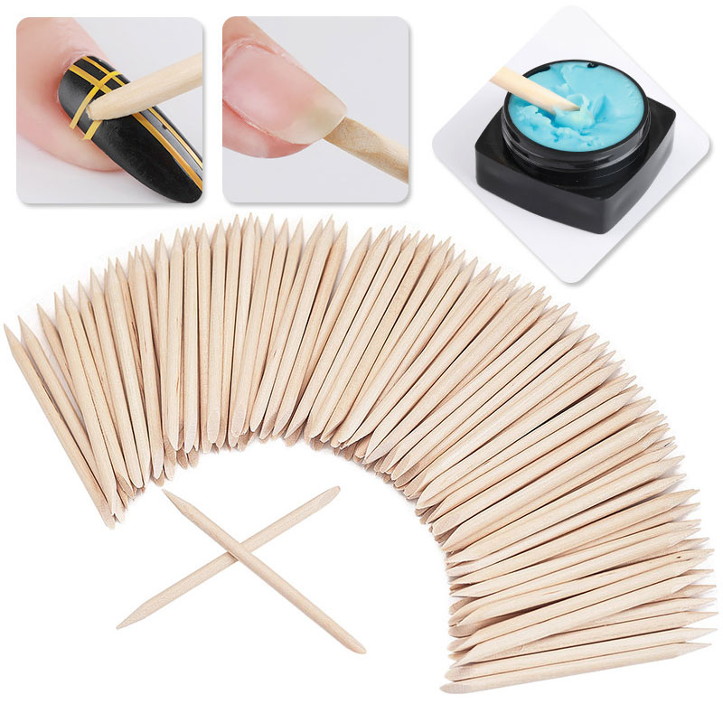 100Pcs Cuticle Pusher Remover  - Nail Art Orange ulasan dan harga