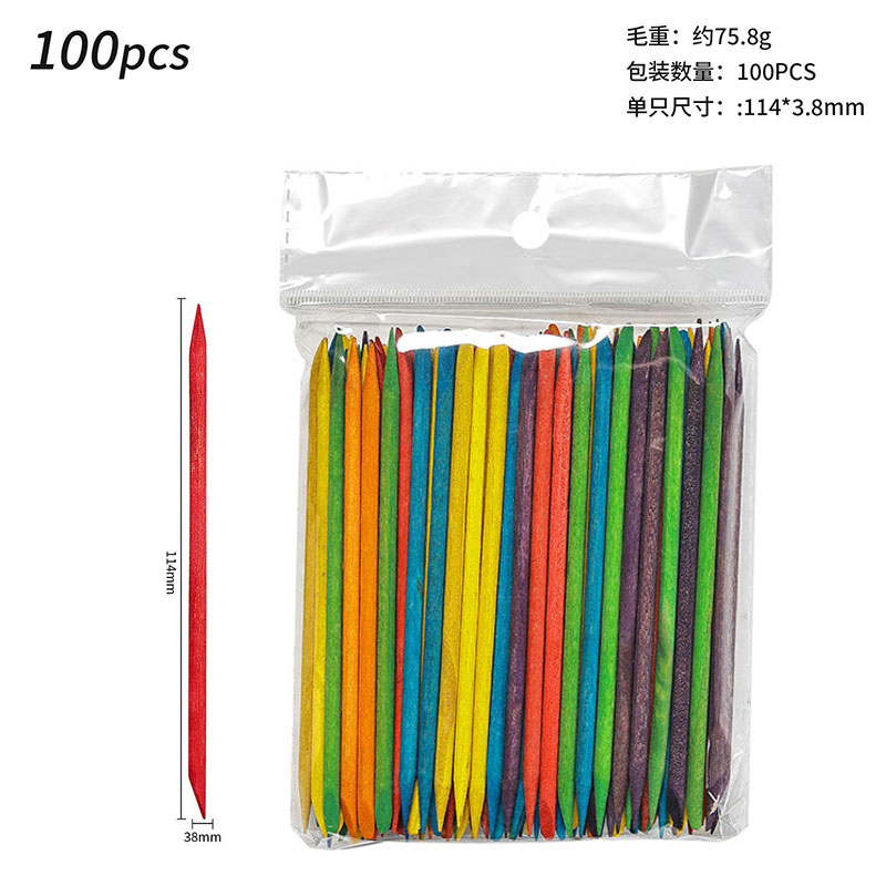 100Pcs Cuticle Pusher Remover  - Nail Art Orange ulasan dan harga