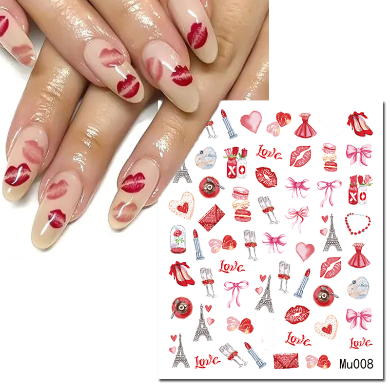 3d Nail Art Sliders Stickers V - Nail Art Valentines Day ulasan dan harga