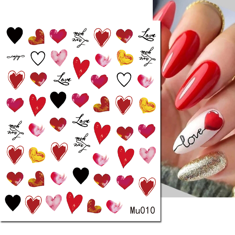 3d Nail Art Sliders Stickers V - Nail Art Valentines Day ulasan dan harga