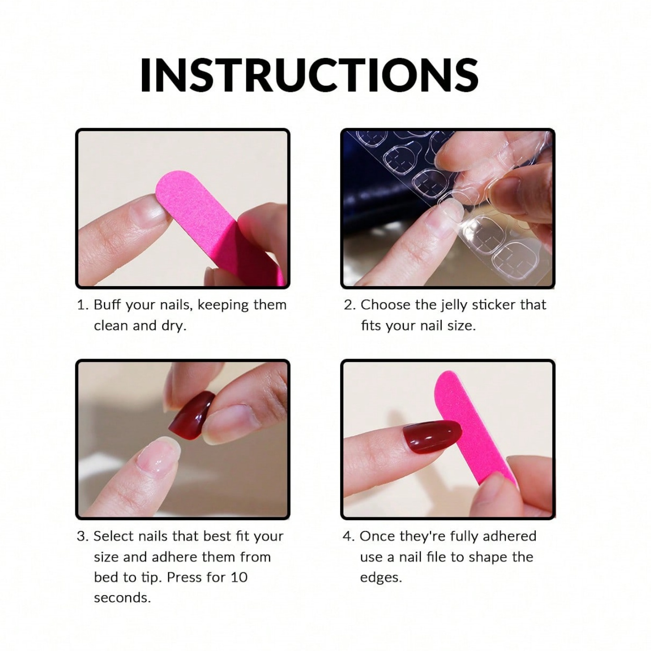 Almond 10Pcs Press On Nails, P - Nail Art Pink ulasan dan harga