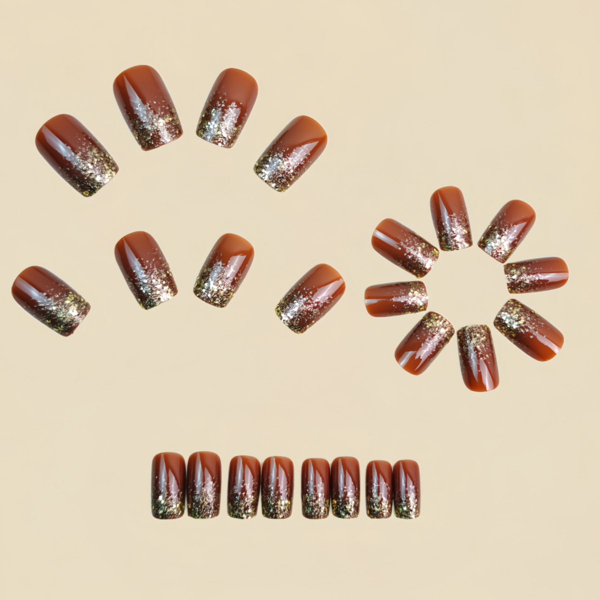 Short Medium fake nails Gradie - Nail Art Press On ulasan dan harga