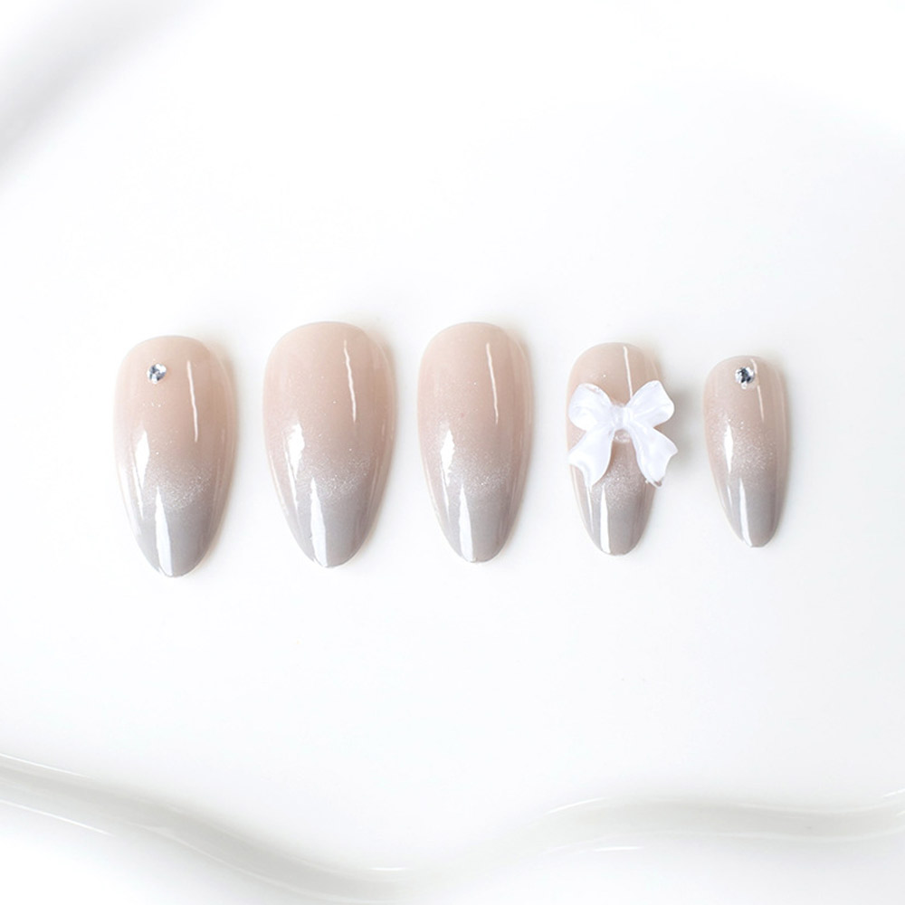 24Pcs Almond Pure Press On Nai - Nail Art Press On ulasan dan harga