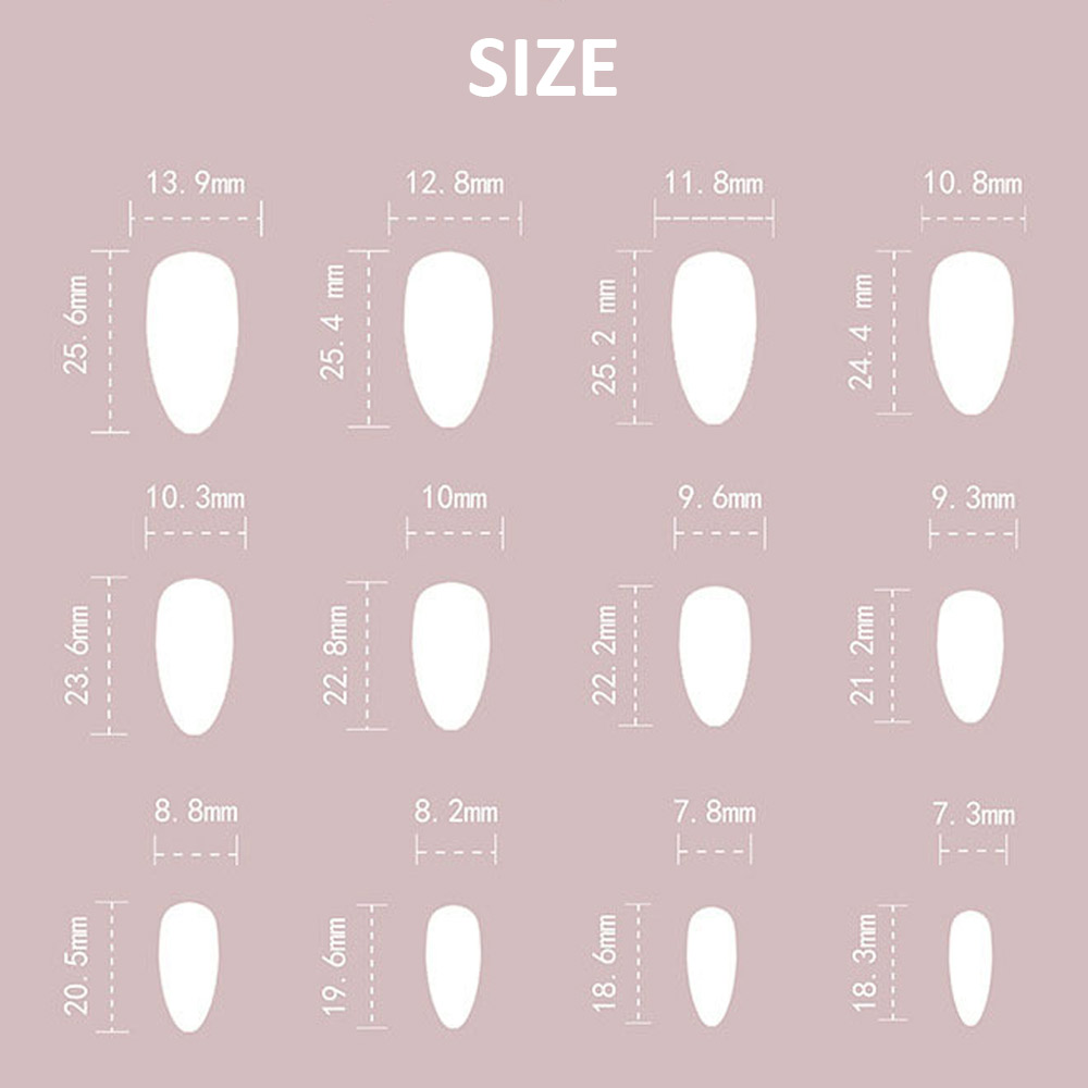 24Pcs Almond Pure Press On Nai - Nail Art Press On ulasan dan harga