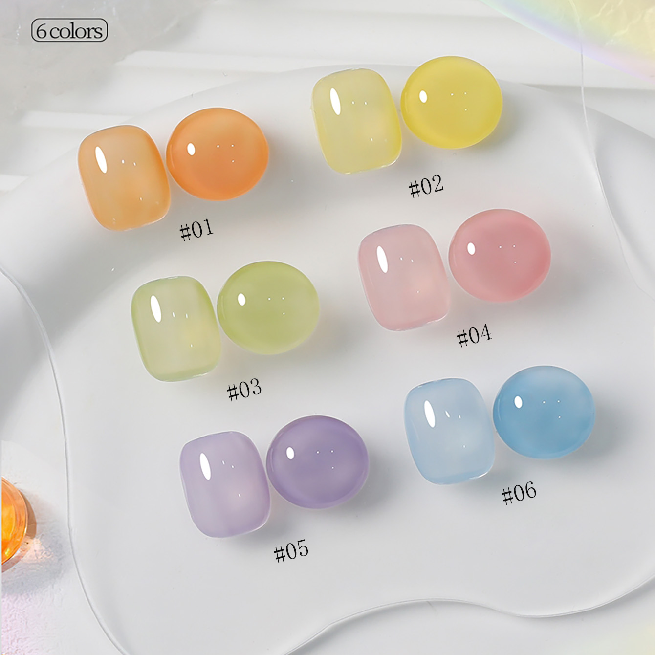 1-6pcs PSK New Macaron Candy O - Nail Art Orange ulasan dan harga