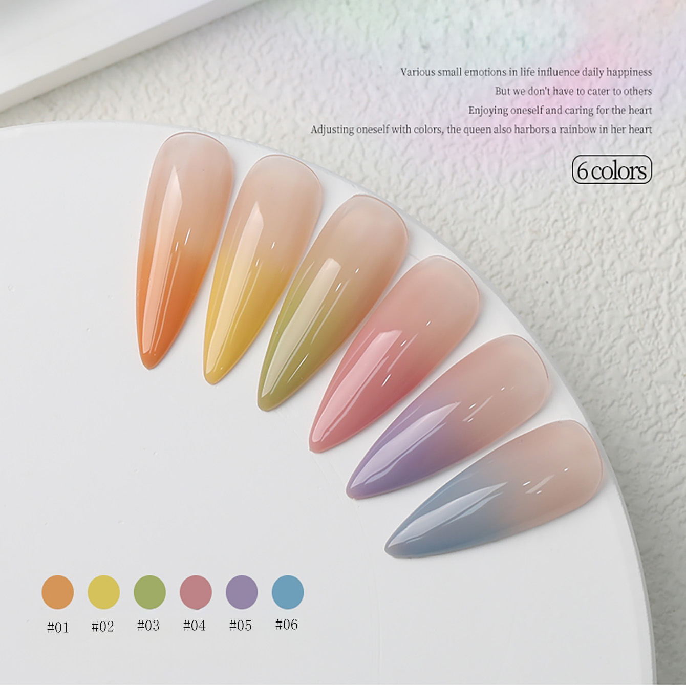 1-6pcs PSK New Macaron Candy O - Nail Art Orange ulasan dan harga