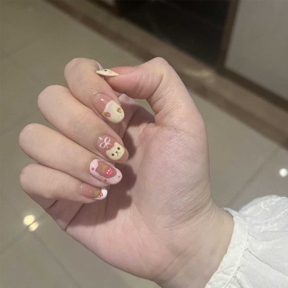 10Pcs Almond Press On Nails Wi - Nail Art Press On ulasan dan harga