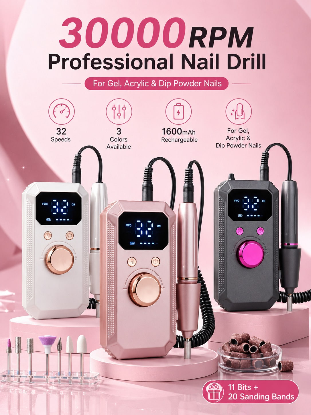 Professional Wireless Electric - Nail Drill Machine ulasan dan harga