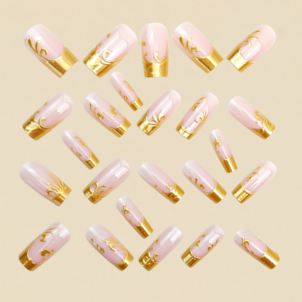 Medium Long Fake Nails for Wom - Nail Art Press On ulasan dan harga