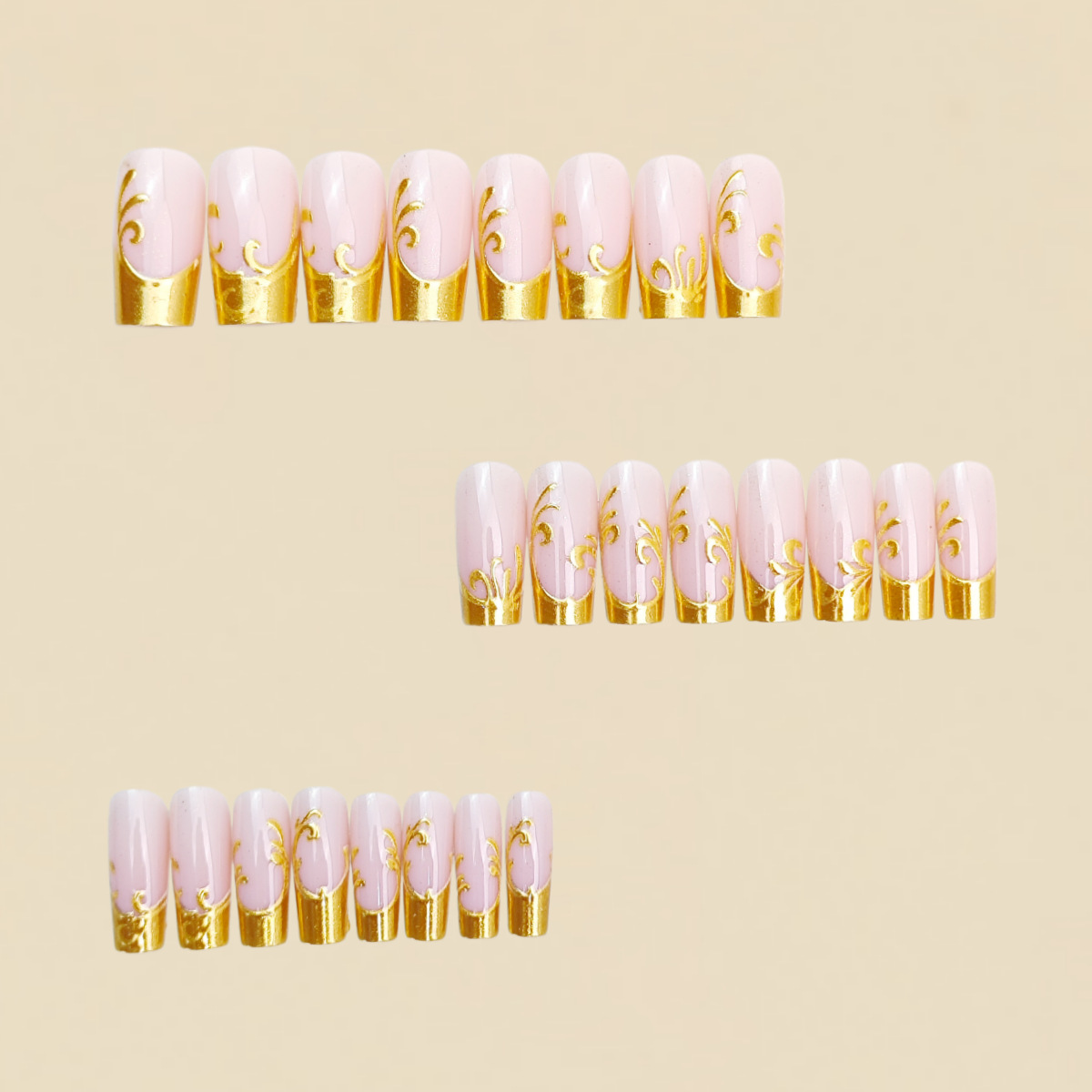 Medium Long Fake Nails for Wom - Nail Art Press On ulasan dan harga